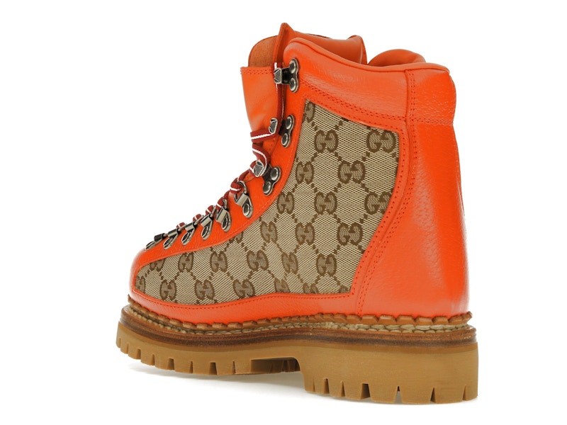 Gucci x The North Face Canvas Leather Boot Beige Orange (Women's)