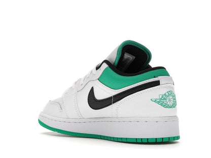 Jordan 1 Low White Lucky Green Tumbled Leather (GS)
