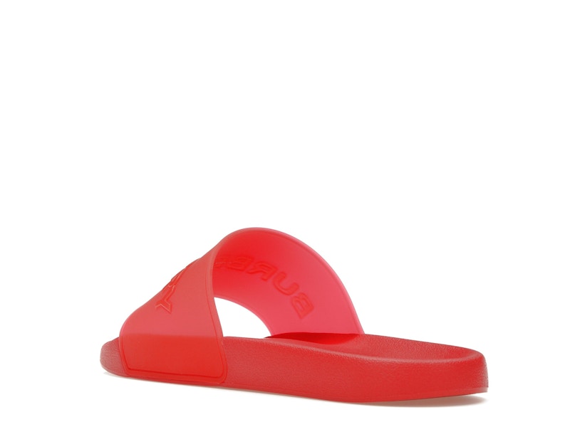 Burberry Embossed Logo Slides Bright Red