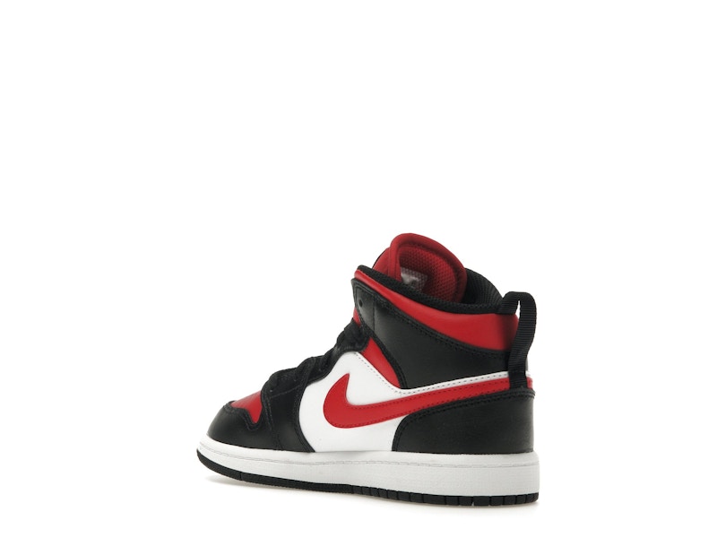 Jordan 1 Mid Black Fire Red (PS)