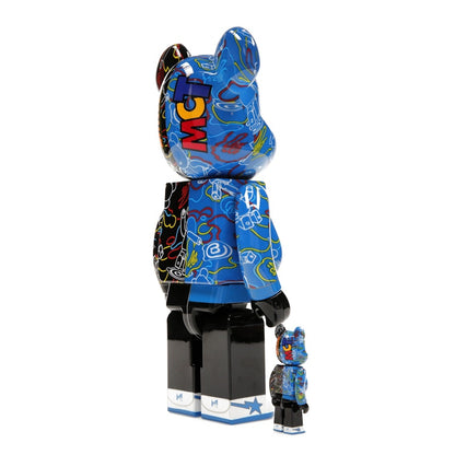 Bearbrick x BAPE Line Camo Shark 100% & 400% Set Blue/Black
