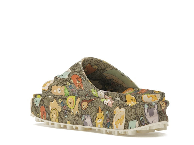 Gucci x Pikarar GG Animal Print Slide Beige Multi (Women's)