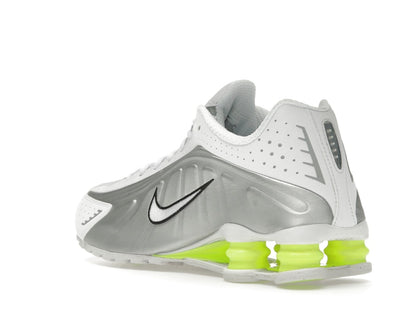 Nike Shox R4 White Metallic Silver Volt (Women's)
