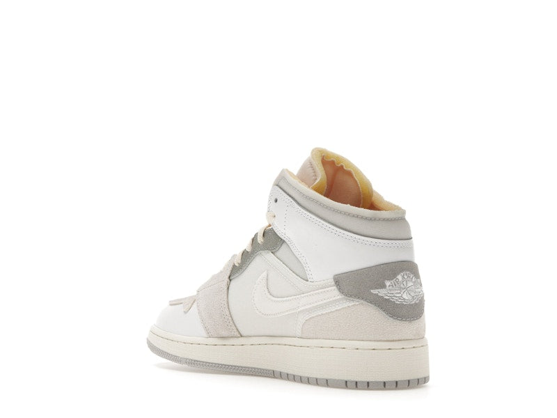 Jordan 1 Mid SE Craft Inside Out White Grey (GS)