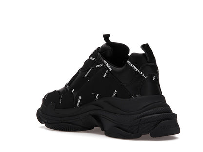Balenciaga Triple S Allover Logo Black