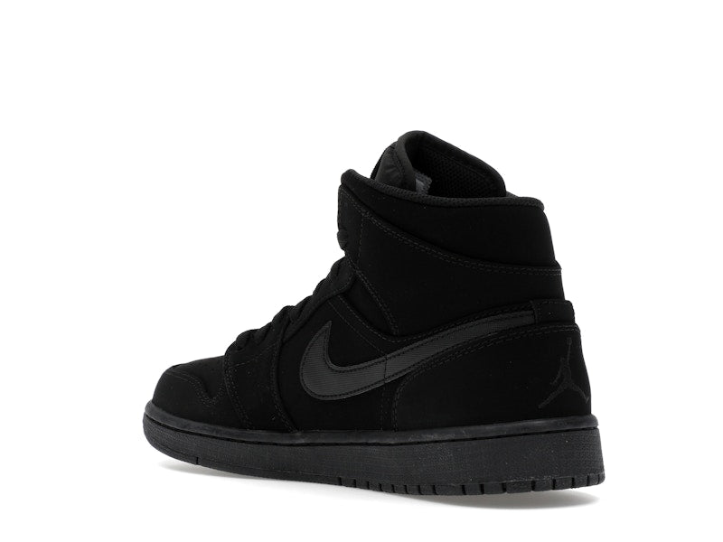 Jordan 1 Mid Black Black White