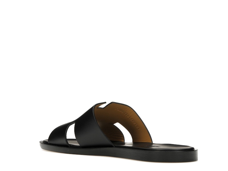 Hermes Izmir Sandal Noir Smooth Calfskin Leather
