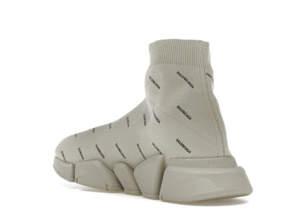 Balenciaga Speed Trainer 2.0 All Over Logo Beige