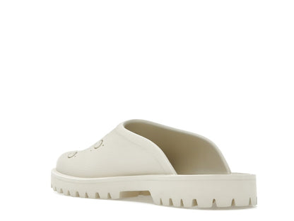Gucci Slip-on Sandal Cut Out Monogram Mystic White