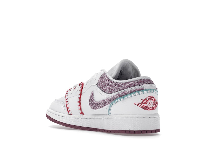 Jordan 1 Low White Light Bordeaux (GS)