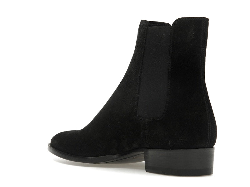 Saint Laurent Wyatt Chelsea Boot Black Suede