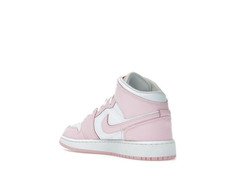 Jordan 1 Mid Pink Foam Fire Red (GS)