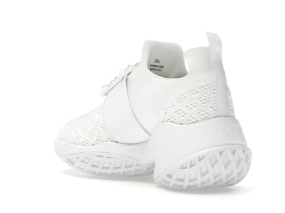 Roger Vivier Viv' Run Fabric White Crystal Buckle (Women's)
