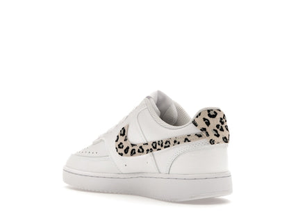 Nike Court Vision Low Leopard Swoosh White (Women's)