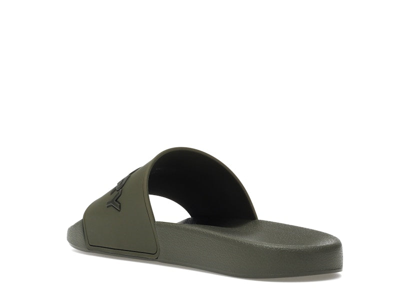 Burberry Embossed Logo Slides Dark Fern Green Black