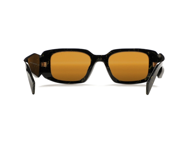 Prada Sunglasses PR 17WSF Black/Yellow Marble/Dark Brown (PR17WSF-19D01T-51)