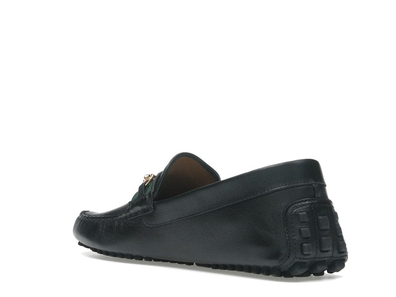 Gucci Ayrton Webbing-Trimmed Horsebit Leather Driver Loafers Black