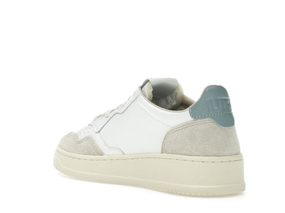 Autry Medalist Leather Low White Silver Blue Beige (Women's)