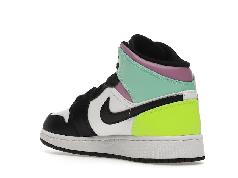 Jordan 1 Mid Pastel Black Toe (GS)