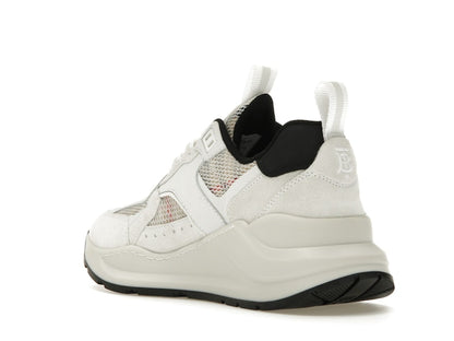 Burberry Logo Print Leather, Suede and Check Mesh Sneakers Archive Beige White (Women's)