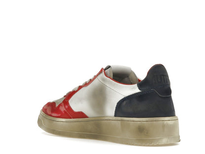Autry Medalist Leather Low Super Vintage White Blue Red