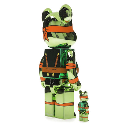 Bearbrick x Teenage Mutant Ninja Turtles Michelangelo 100% & 400% Set