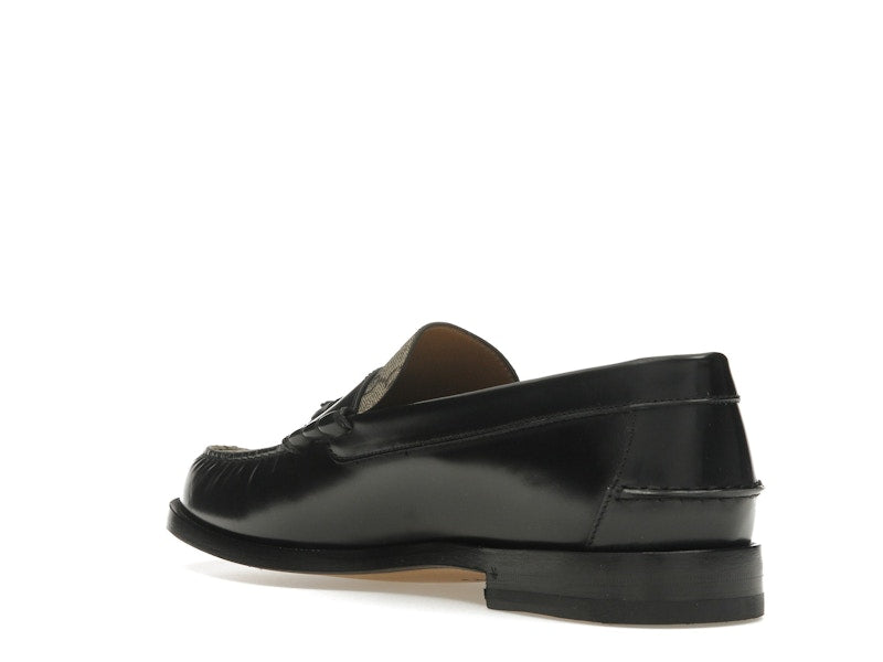 Gucci Tassel GG Canvas Loafers Black Ebony