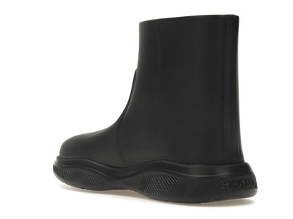 Prada Pull-On Rain Booties Black Rubber