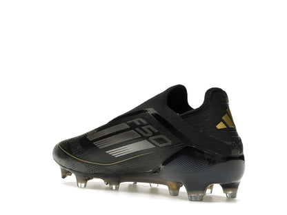 adidas F50 Elite Laceless FG Core Black Iron Metallic Gold Metallic
