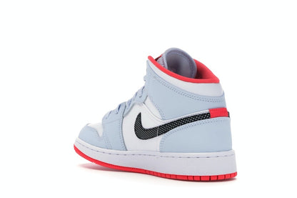 Jordan 1 Mid Half Blue Polka Dot Swoosh (GS)
