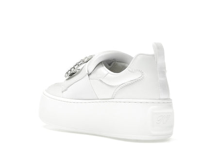 Roger Vivier Viv' Up White Crystal Buckle (Women's)