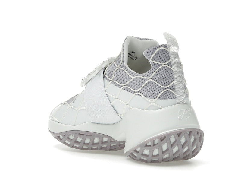 Roger Vivier Viv' Run Fabric White Purple Crystal Buckle (Women's)