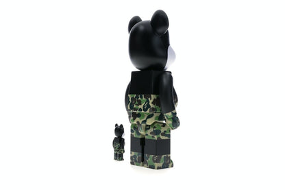 Bearbrick BAPE Mickey Mouse 100% & 400% Set Black/Green Camo