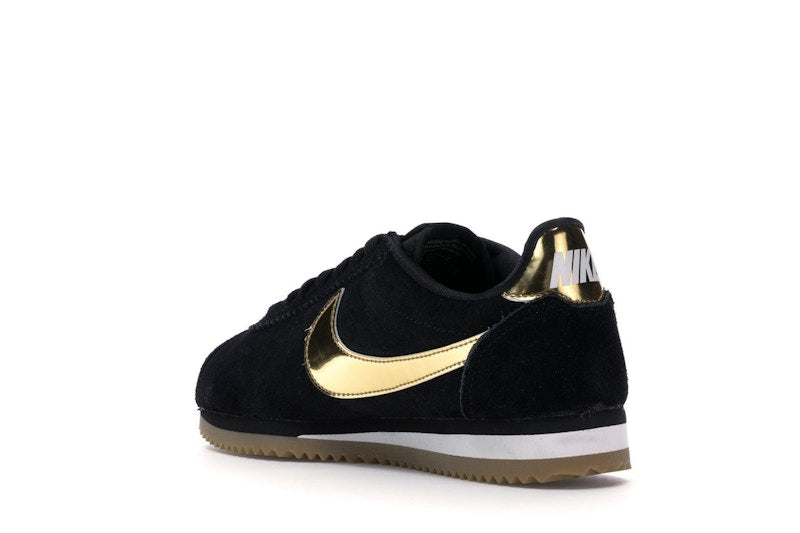 Nike Classic Cortez Black Metallic Gold Gum (Women's)