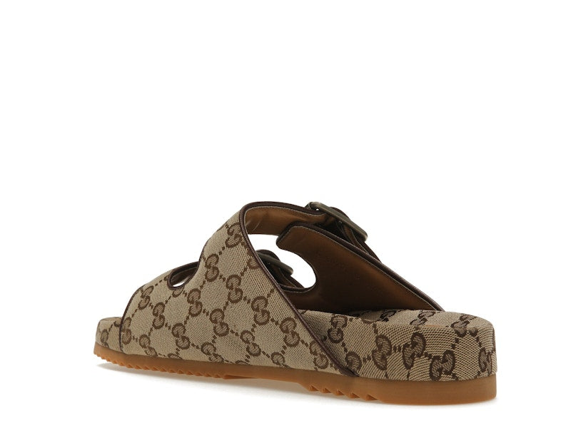 Gucci Strap Slide Sandal Beige Canvas