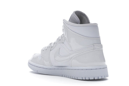 Jordan 1 Mid Triple White Patent Swoosh (Women's)