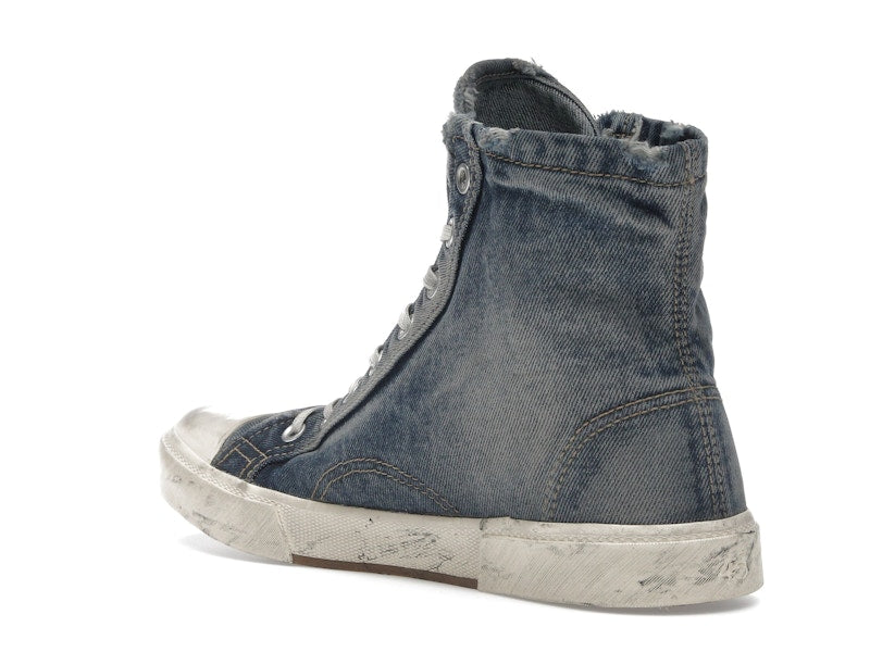 Balenciaga Paris High Top Blue Destroyed Denim