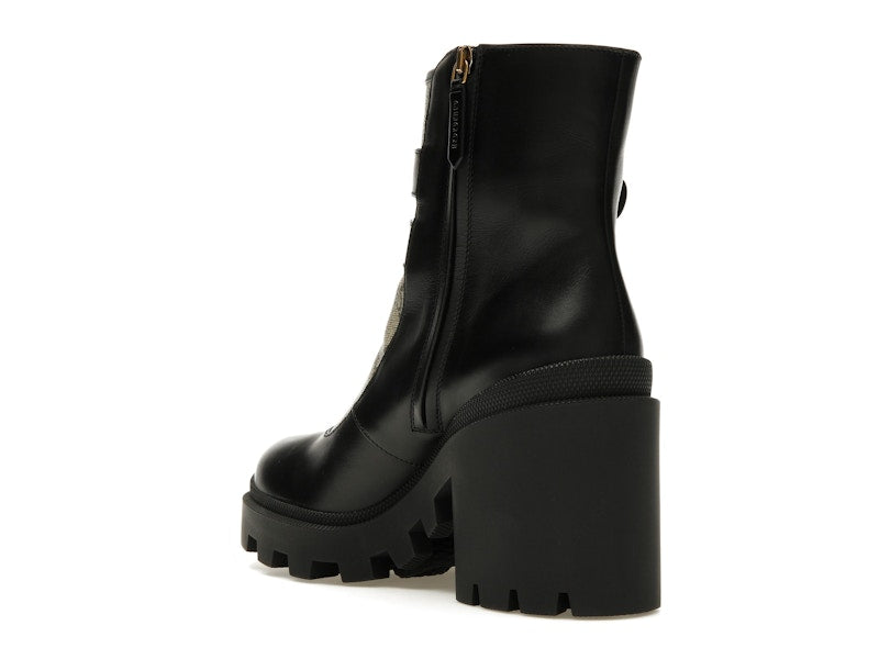 Gucci Buckles Ankle Boots Black Beige (Women's)