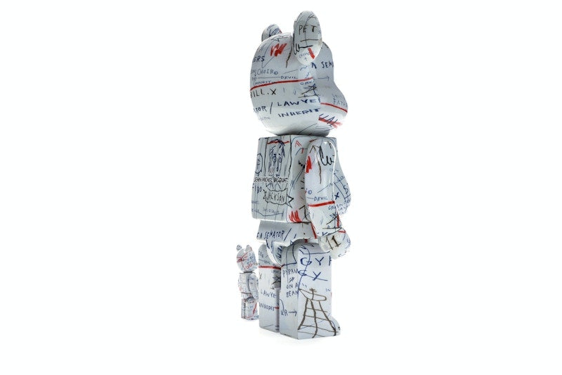 Bearbrick Jean-Michel Basquiat 2 100% & 400% Set White