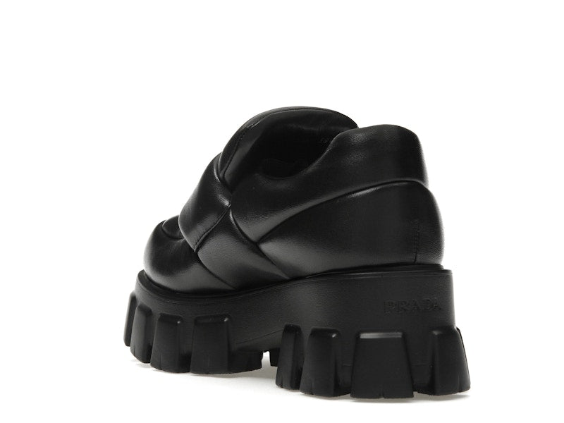 Prada Soft Padded 55mm Loafers Black Nappa Leather