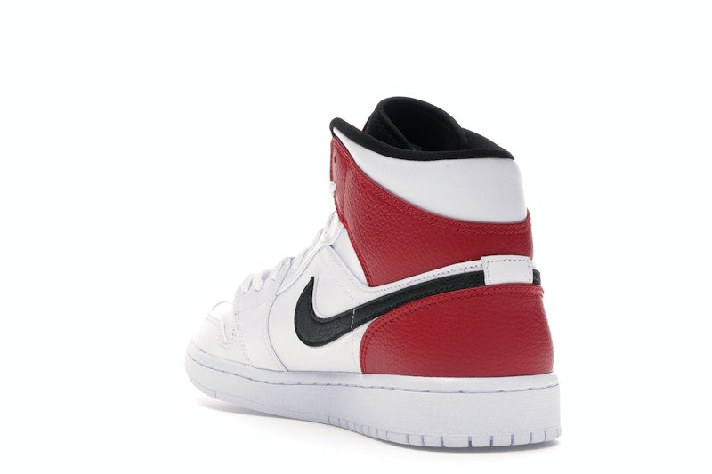 Jordan 1 Mid White Black Gym Red