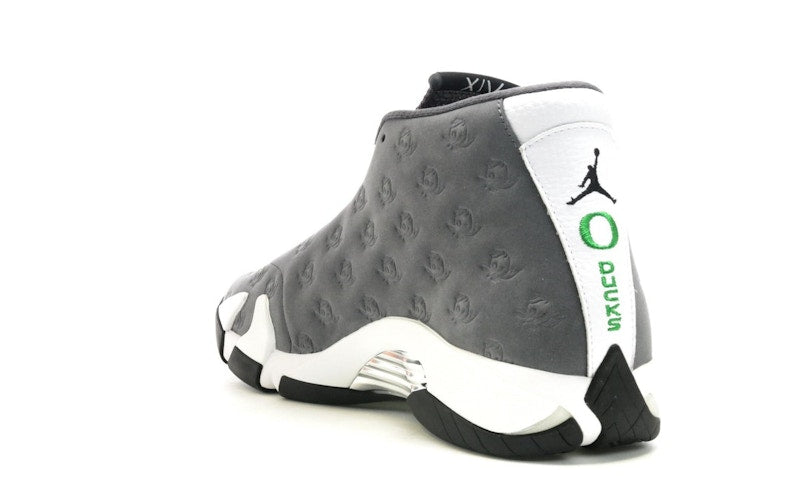 Jordan 14 Retro Oregon Ducks PE Grey