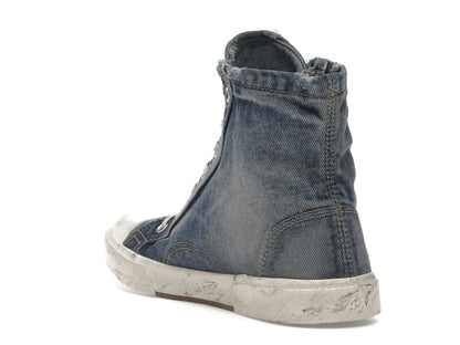 Balenciaga Paris High Top Blue Destroyed Denim
