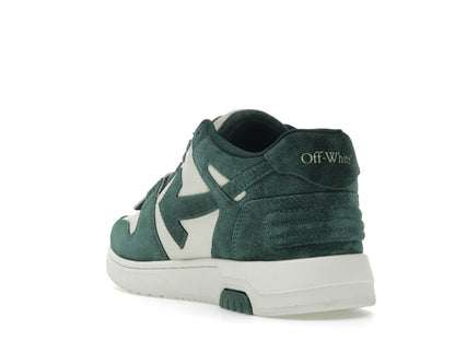 OFF-WHITE Out Of Office "OOO" Low Tops Jet Green Ecru Suede