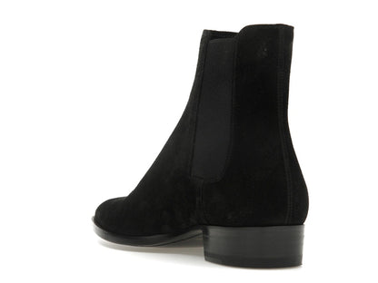 Saint Laurent Wyatt Chelsea Boot Black Suede