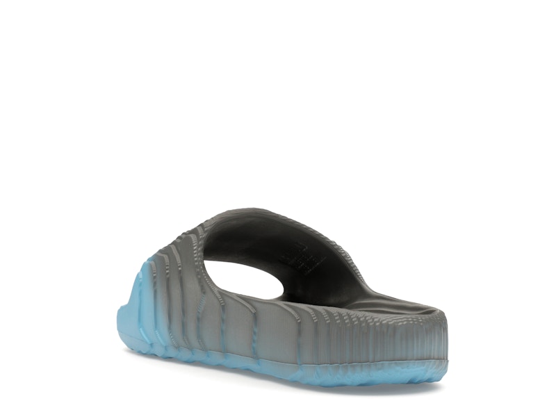 adidas Adilette 22 Slides Grey Semi Blue Burst Mel Core Black