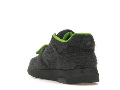 OFF-WHITE Out Of Office "OOO" Low Tops Grey Green Wool