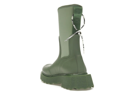 OFF-WHITE Zip-tie Rain Boots Green (Women's)