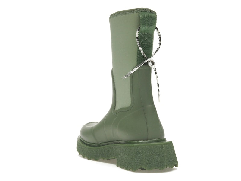 OFF-WHITE Zip-tie Rain Boots Green (Women's)