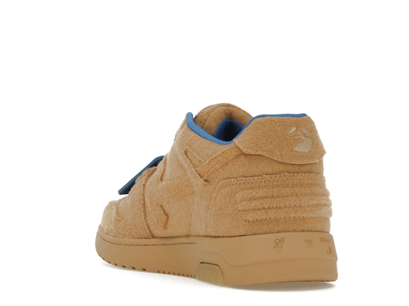 OFF-WHITE Out Of Office OOO Low Tops Camel Blue Wool